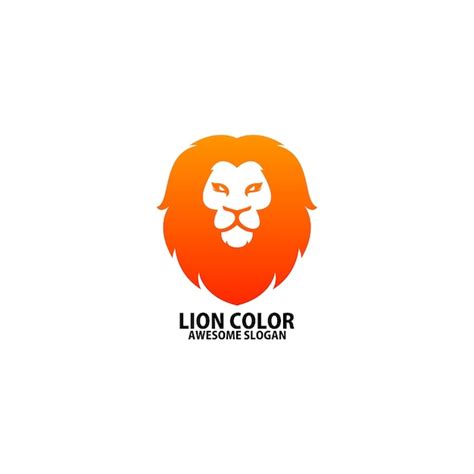 Free Vector | Lion head logo design gradient color