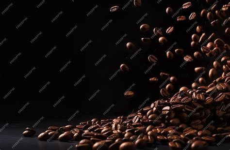 Premium AI Image | Falling coffee beans isolated Background Generative AI