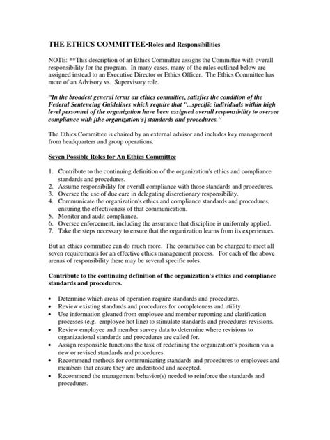 Ethics Committee Description | Institutional Review Board | Regulatory ...