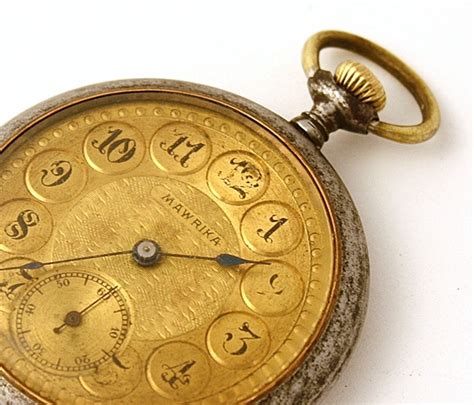 RARE Antique Pocket Watch Mawrika gold color pocket watch