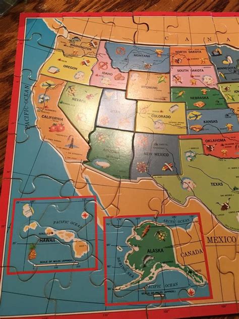 Vintage #4264 WOODEN PUZZLE MAP OF THE UNITED STATES | #1853498579