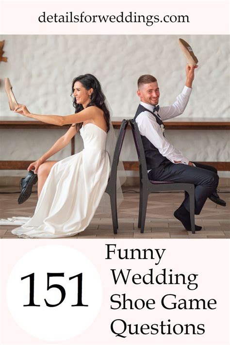 Couple having fun playing the shoe game at theirs wedding Funny Wedding Games, Wedding Party ...