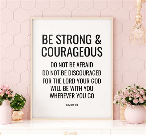 Be Strong and Courageous Printable Art Bible Verse Prints | Etsy | Bible verse prints, Be strong ...