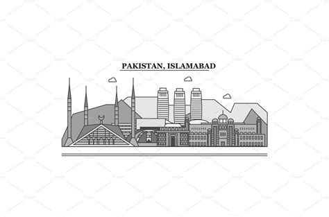 Pakistan, Islamabad city skyline | Vector Graphics ~ Creative Market