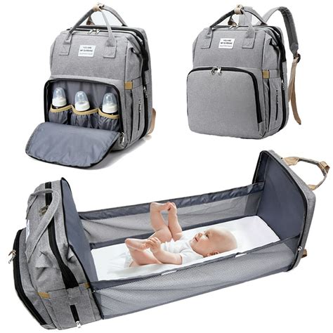 Travel Diaper Bag Backpack Foldable Baby Bed,Crib Diaper Backpack ...