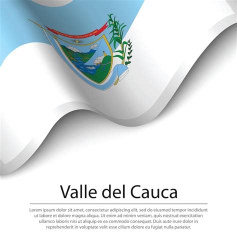 Premium Vector | Waving flag of valle del cauca is a region of colombia on white