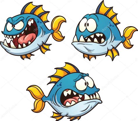 Evil fish — Stock Vector © memoangeles #72176089