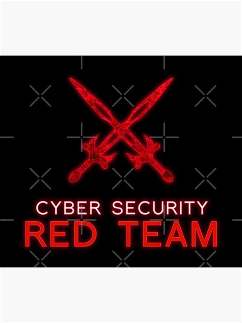 "Cyber Security Red Team Swords and Matrix Rain - Transp BG" Poster by ...