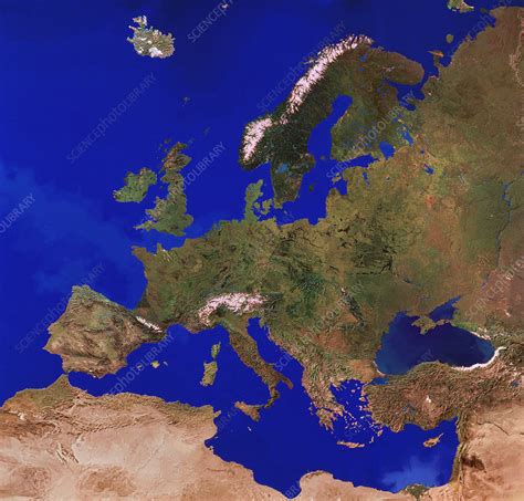 Europe from space - Stock Image - E070/0291 - Science Photo Library