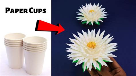 DIY Beautiful Paper Cup Flowers | Paper cup craft ideas | How to make flowers with paper cup ...