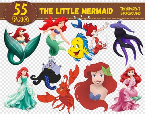 The Little Mermaid Clipart The Little Mermaid characters The | Etsy