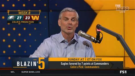 Blazing 5: Colin Cowherd Week 8 NFL Picks 2023 On Fox Sports