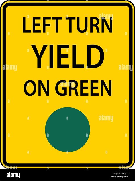 Symbol Left Turn Yield On Green Sign Stock Vector Image & Art - Alamy