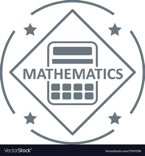 Mathematics logo simple gray style Royalty Free Vector Image