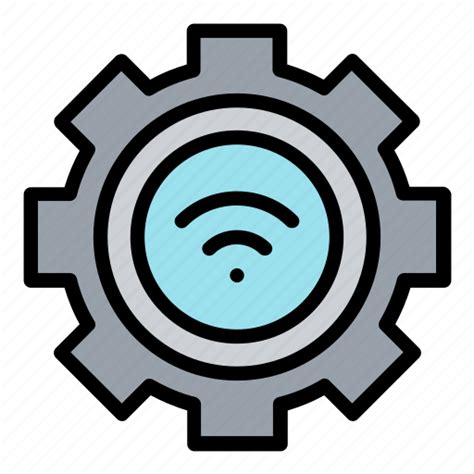 Setting, wifi, connection, signal, configuration, cogwheel icon ...