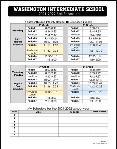 Here is the Bell Schedule... - Washington Intermediate School