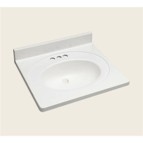 Style Selections Vanity White Cultured Marble Integral Single Sink Bathroom Vanity Top (Actual ...