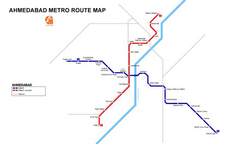 Sabarmati Railway Station Metro Station Route Map - Ahmedabad Metro ...