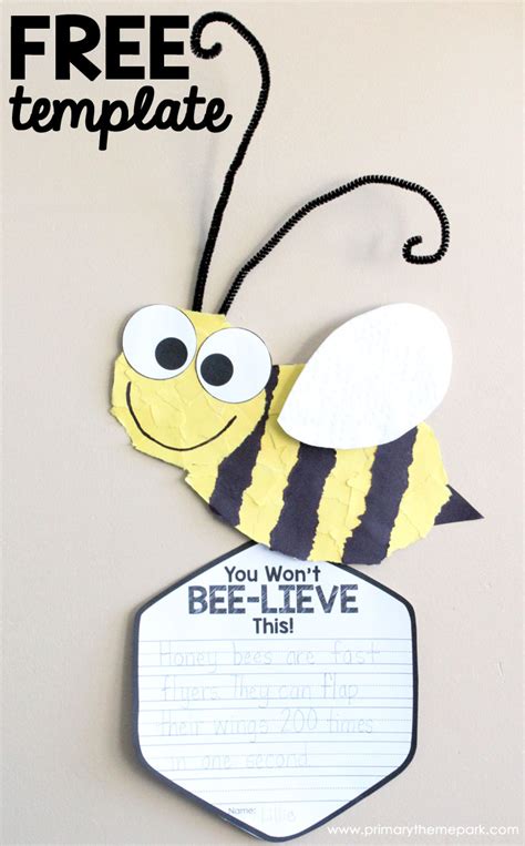 Bee Craft Template - Primary Theme Park