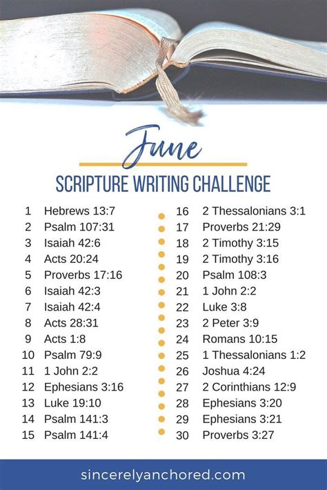 June Gratitude Journal & Scripture Writing Challenge - Sincerely Anchored | Writing challenge ...