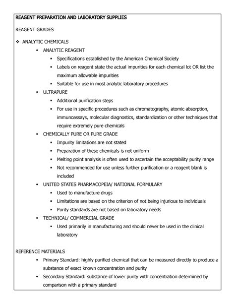 1 - Reagents and Laboratory Supplies - REAGENT PREPARATION AND ...