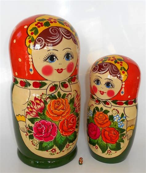 GIANT Semenov Green Dress 10-set Babushka Giant Babushka Matryoshka Nesting Doll Babooshki ...