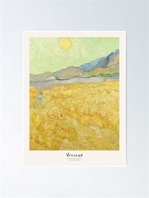 "Vincent Van Gogh Wheatfield with a Reaper Art Exhibition Print" Poster ...