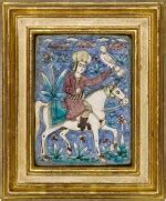 A pair of Qajar pottery tiles, Persia, 19th century | Kenneth Neame: Cadogan Square and Mayfair ...