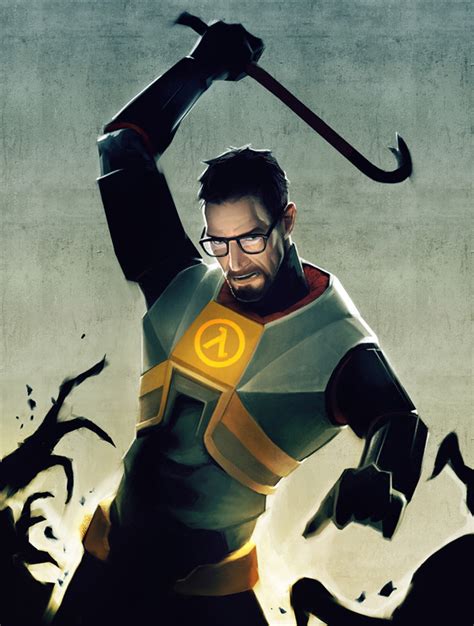 Gordon Freeman about to swing a crowbar - Gordon Freeman Fan Art ...