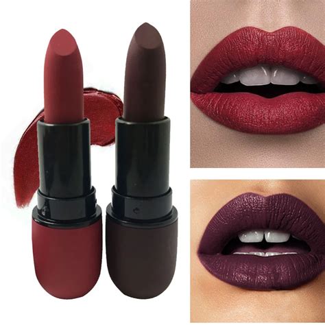 ZD 12Pcs Matte Lipstick Makeup Sexy Red Brown Lips Tint Moisturizing Lip Stick Pigment ...