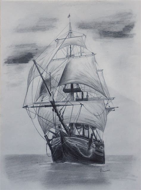 Sailing Ship Drawing at PaintingValley.com | Explore collection of Sailing Ship Drawing