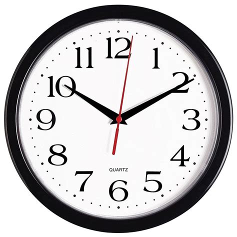 Universal Indoor/Outdoor Clock, 10 1/2-Inch, Black (11381) Analog Wall ...