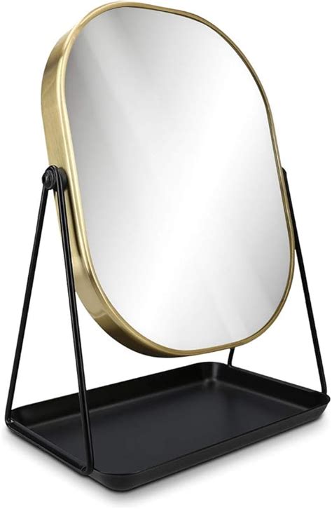 Navaris Free Standing Makeup Mirror - Large Cosmetic Vanity Mirror for Bathroom, Dressing Room ...