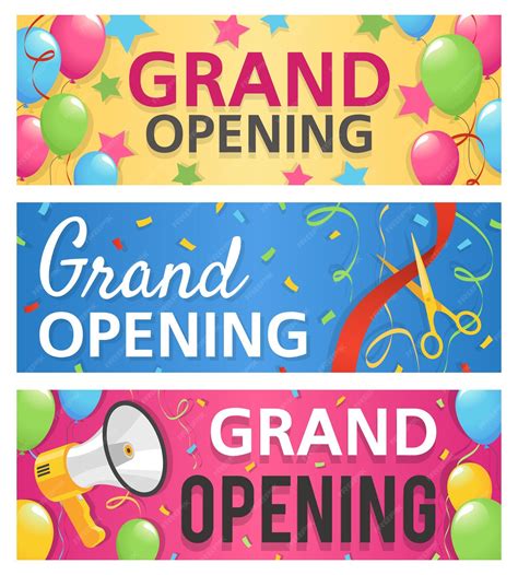 Premium Vector | Grand opening banners design illustration