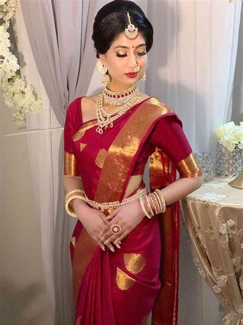 Stylish Maroon Colored Latest Silk Saree With Blouse Piece - DSS165 | Bridal sarees south indian ...