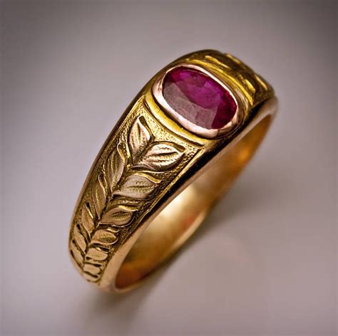 Antique Ruby Men's Ring at 1stDibs | antique mens rings, vintage mens ...