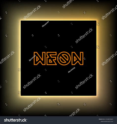 Neon Background Black Square Center Text Stock Illustration 2158835663 ...