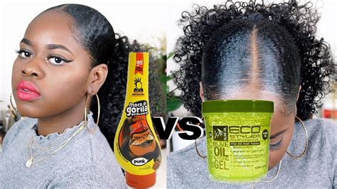 GORILLA SNOT VS ECO STYLER GEL | ON SHORT NATURAL HAIR Natural Hair Ponytail, Natural Hair Gel ...