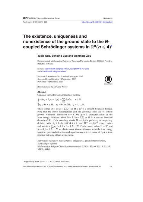 The existence, uniqueness and nonexistence of the ground state to the N ...