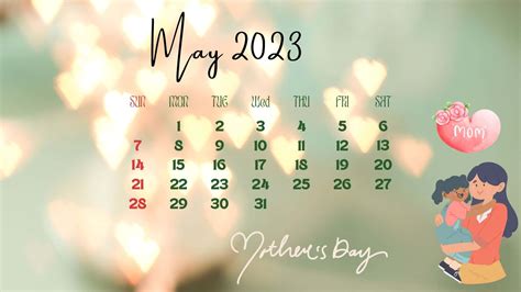 Download May 2018 Calendar With A Mother And Her Baby Wallpaper ...