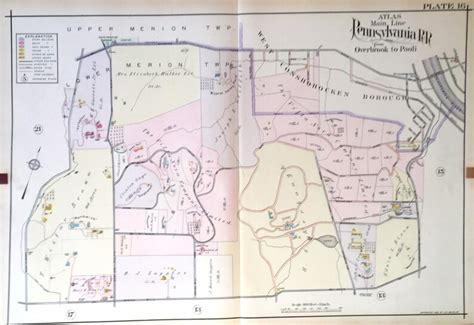 Gladwyne Map West Conshohocken Map Original 1908 Main Line - Etsy