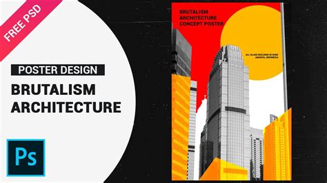 Brutalism Architecture Concept Poster Design - Tutorial Photoshop CC 2020 - YouTube