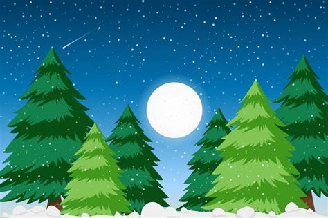 Snow forest background scene 297679 Vector Art at Vecteezy