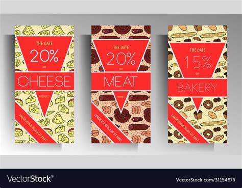 Grocery store banner template set the color Vector Image