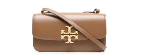 TORY BURCH ELEANOR E/W Small Convertible Shoulder Leather Bag Moose ...