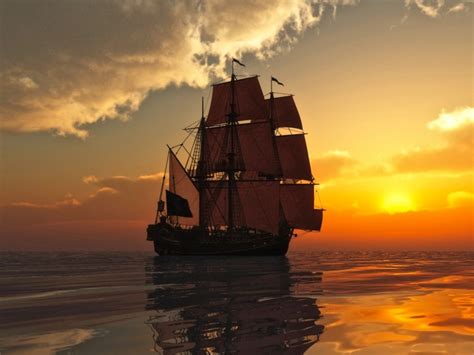 Sailing Ship Sunset Wallpaper | Free HD Ship Downloads