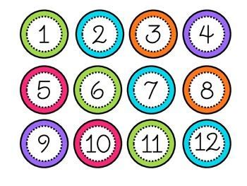 Colorful Number Labels 1-36 | Number labels, Color, Labels