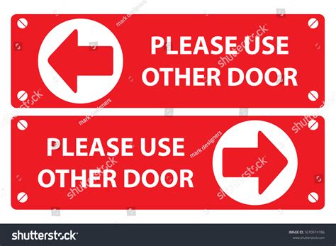 Please Use Other Door Sign On Stock Vector (Royalty Free) 1670974786 | Shutterstock