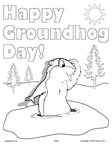 Printable Groundhog Day Coloring Page! | Happy groundhog day, Groundhog day activities ...