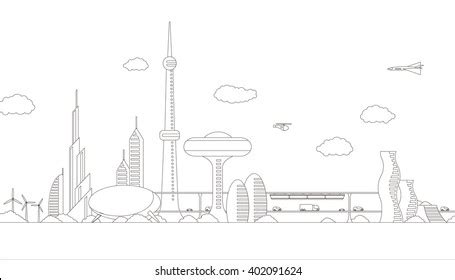 Future City Drawing Simple